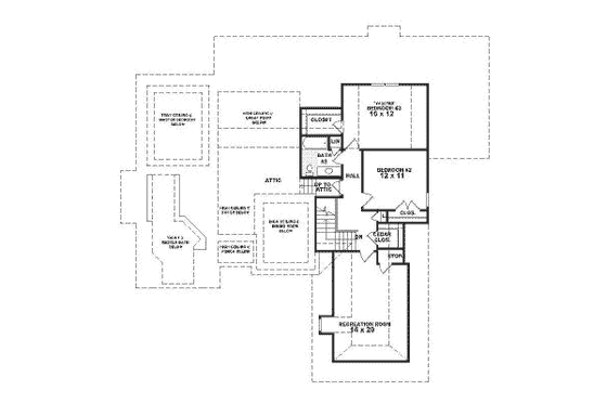 Floor Plan - Upper Floor for Traditional House Plan #81-353 - 3 bed, 3 bath