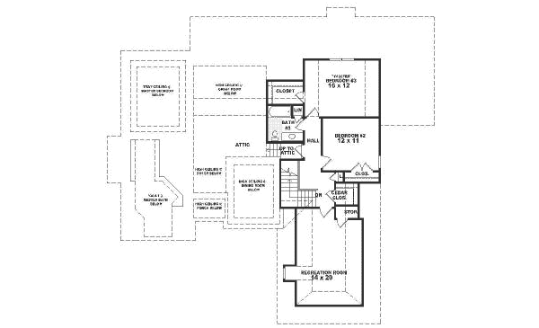 Traditional Floor Plan - Upper Floor Plan #81-353