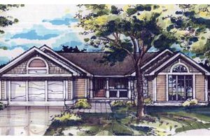Ranch Exterior - Front Elevation Plan #320-355