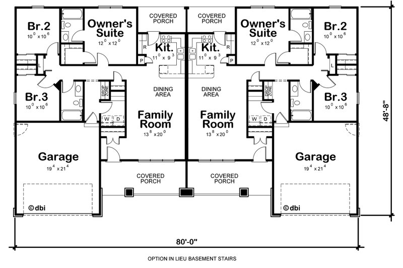 Bungalow Style House Plan - 3 Beds 2 Baths 2390 Sq/Ft Plan #20-1342 ...