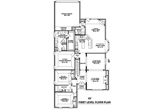 Floor Plan - Main Floor for Traditional House Plan #81-1255 - 3 bed, 3 bath