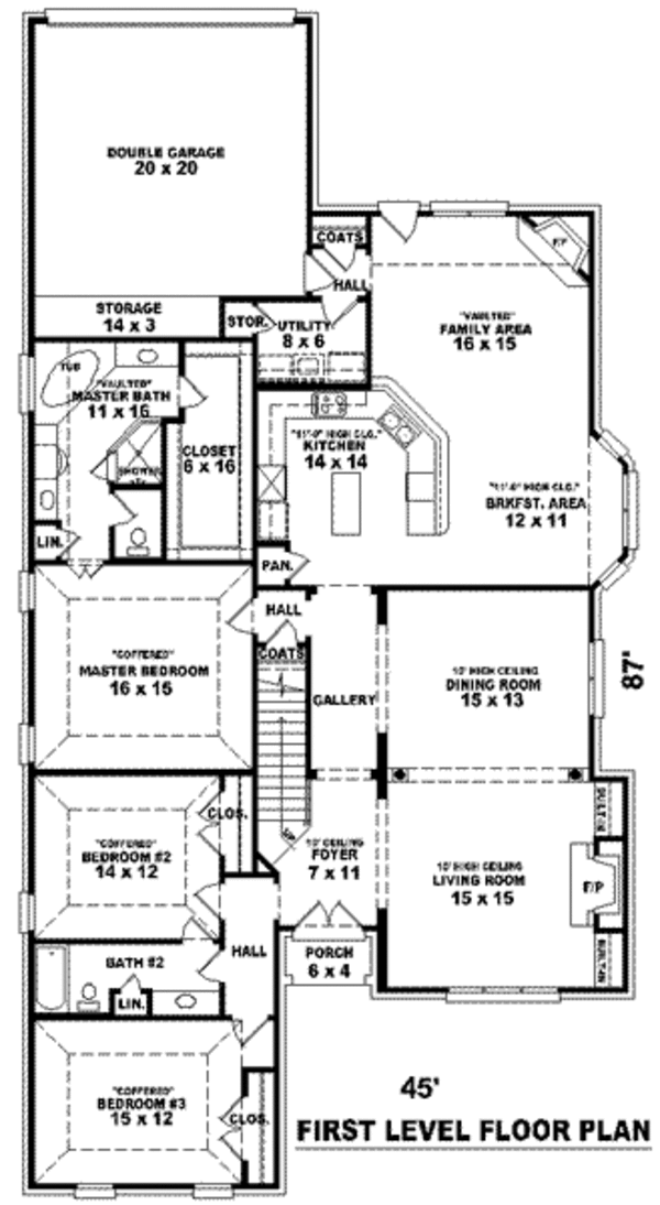 Traditional Floor Plan - Main Floor Plan #81-1255