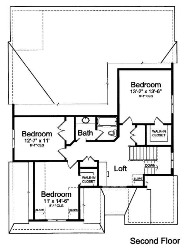 Bungalow Floor Plan - Upper Floor Plan #46-436