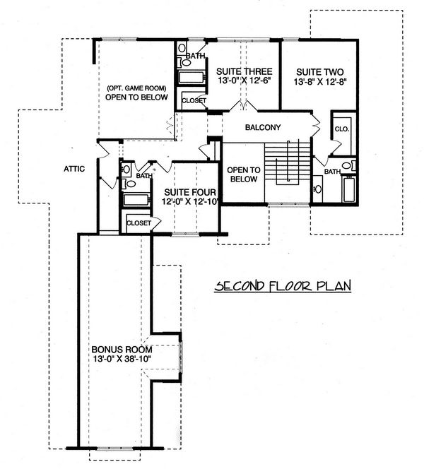 Craftsman Floor Plan - Upper Floor Plan #413-856