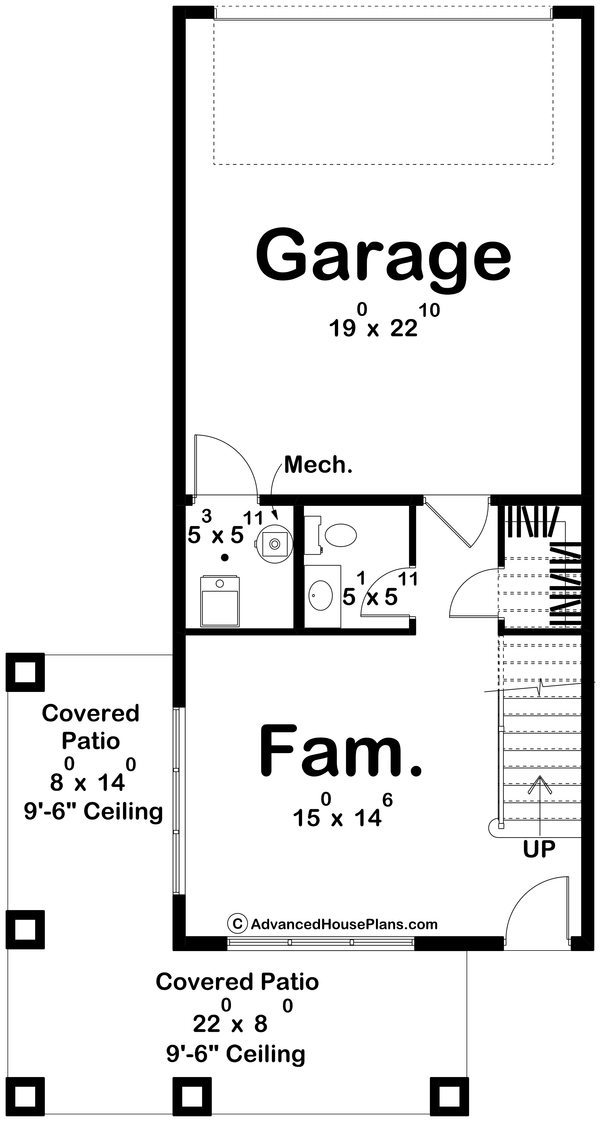Architectural House Design - Farmhouse Floor Plan - Main Floor Plan #455-409