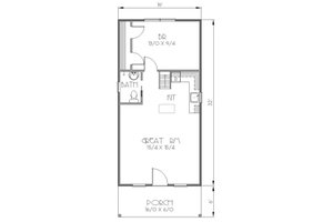 Floor Plan - Main Floor for Traditional House Plan #423-38 - 1 bed, 1 bath