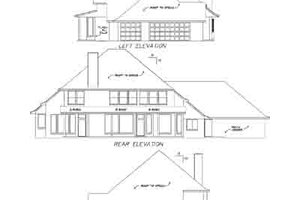 Exterior - Rear Elevation for Traditional House Plan #65-358 - 4 bed, 4 bath