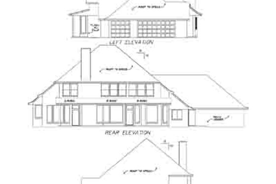 Exterior - Rear Elevation for Traditional House Plan #65-358 - 4 bed, 4 bath