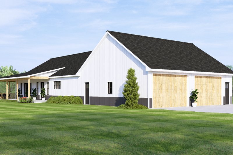 Home Plan - Exterior - Rear Elevation 2 for Barndominium House Plan #1064-473 - 3 bed, 3.5 bath