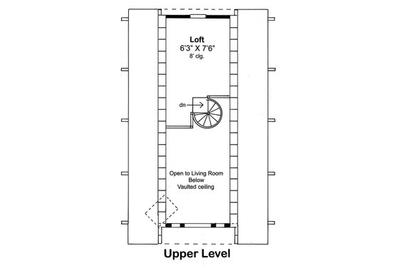 Floor Plan - Upper Floor House Plan #312-544 - 1 bed, 1 bath