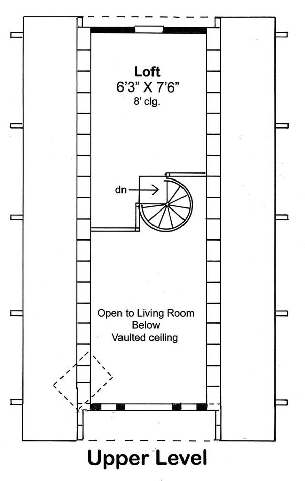 Floor Plan - Upper Floor House Plan #312-544 - 1 bed, 1 bath