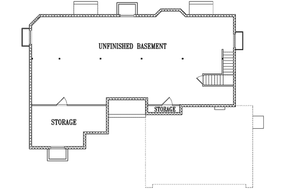Floor Plan - Lower Floor for Ranch House Plan #1-760 - 3 bed, 2.5 bath