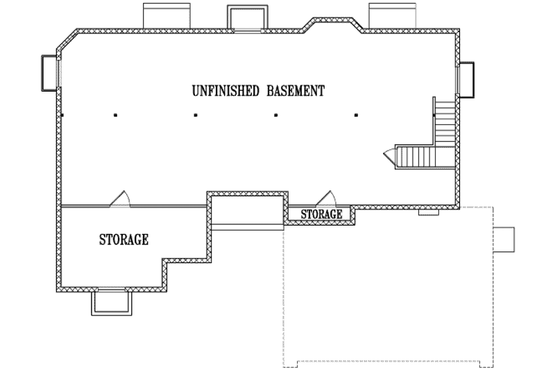 Architectural House Design - Floor Plan - Lower Floor for Ranch House Plan #1-760 - 3 bed, 2.5 bath