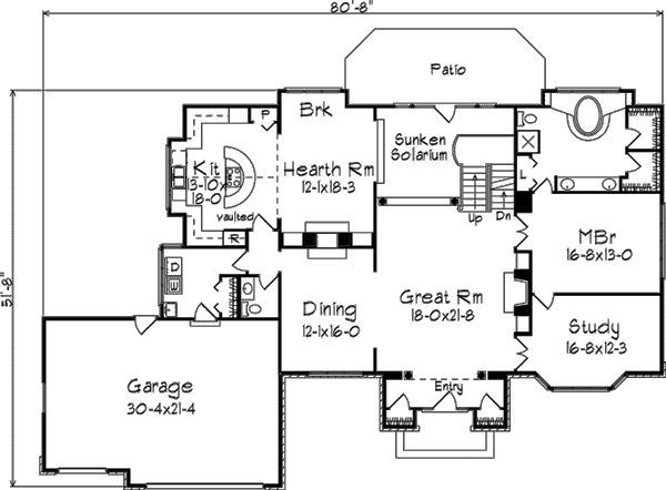Dream House Plan - European Floor Plan - Main Floor Plan #57-136