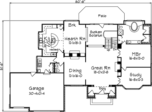 Home Plan - European Floor Plan - Main Floor Plan #57-136