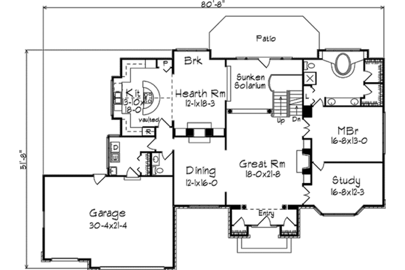 Home Plan - Floor Plan - Main Floor for European House Plan #57-136 - 5 bed, 3.5 bath