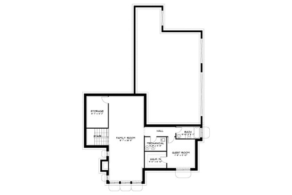 Architectural House Design - Contemporary Floor Plan - Lower Floor Plan #1060-142