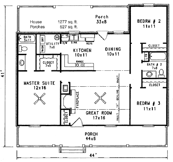 Home Plan - Cabin Floor Plan - Main Floor Plan #14-140