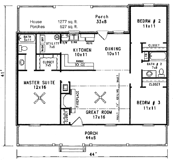 House Blueprint - Cabin Floor Plan - Main Floor Plan #14-140