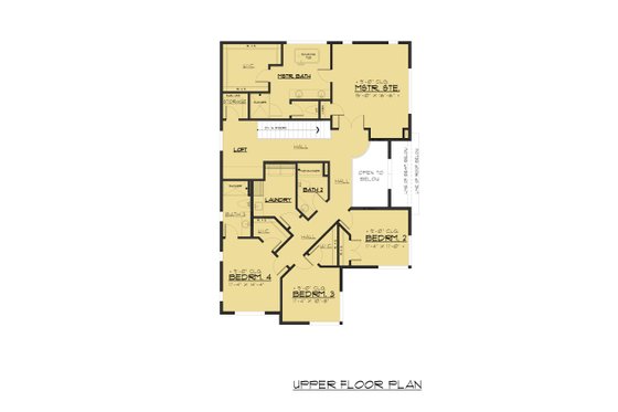 Floor Plan - Upper Floor for Traditional House Plan #1066-95 - 4 bed, 4 bath