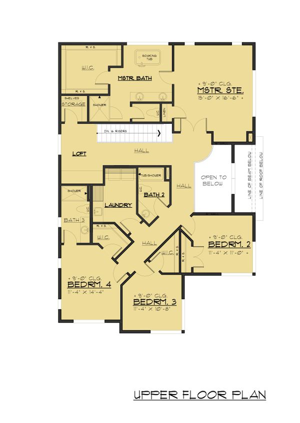 Traditional Floor Plan - Upper Floor Plan #1066-95