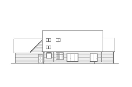 Exterior - Rear Elevation for Country House Plan #124-397 - 3 bed, 2.5 bath