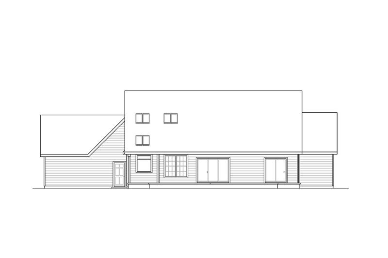 House Plan Design - Exterior - Rear Elevation for Country House Plan #124-397 - 3 bed, 2.5 bath