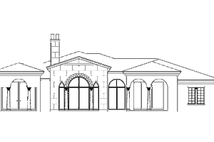 Exterior - Rear Elevation for Mediterranean House Plan #426-2 - 4 bed, 5.5 bath
