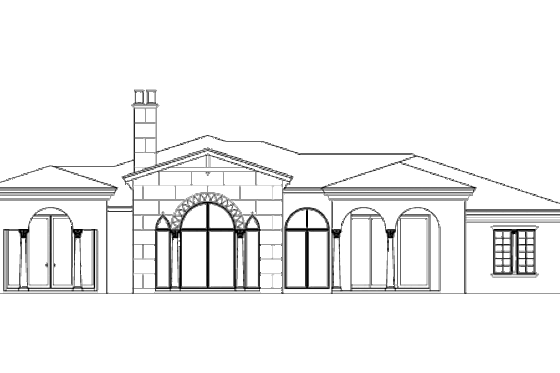 Exterior - Rear Elevation for Mediterranean House Plan #426-2 - 4 bed, 5.5 bath