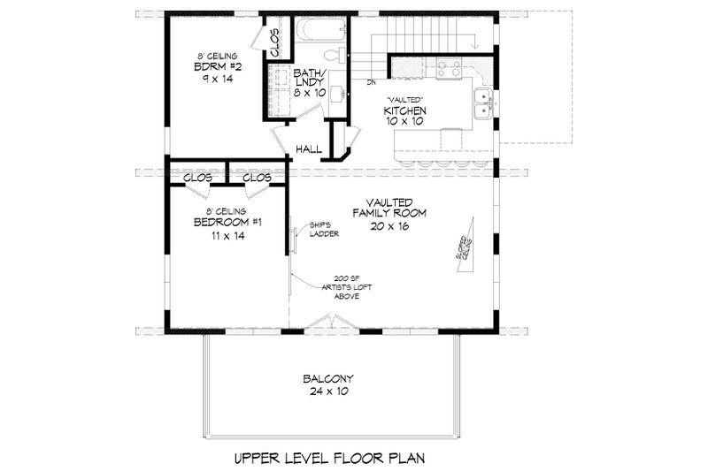 Architectural House Design - Floor Plan - Upper Floor for Modern House Plan #932-575 - 3 bed, 2 bath