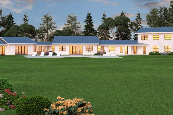 Exterior - Rear Elevation for Barndominium House Plan #888-11 - 3 bed, 3.5 bath