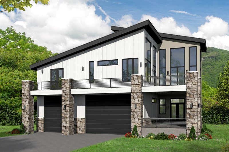 House Blueprint - Modern Exterior - Front Elevation Plan #932-495