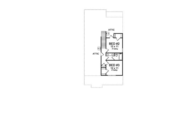 Floor Plan - Upper Floor for Cottage House Plan #513-2217 - 3 bed, 2.5 bath