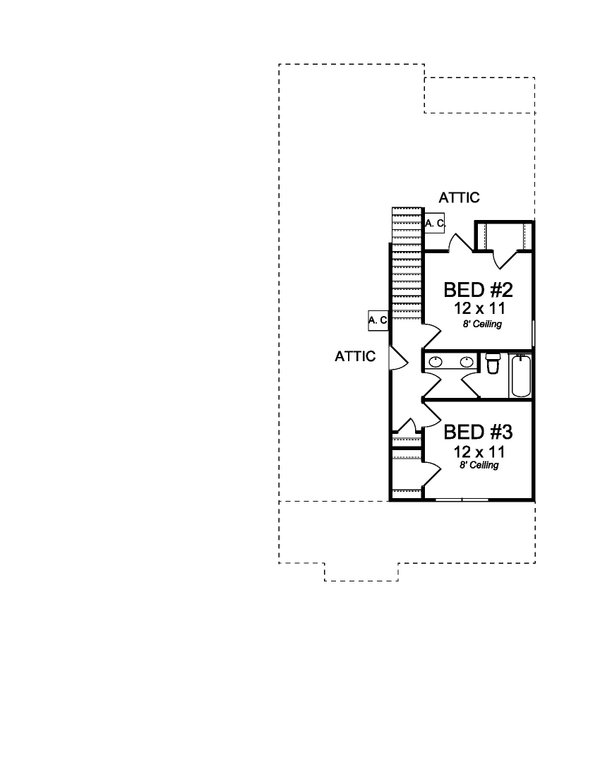 House Blueprint - Cottage Floor Plan - Upper Floor Plan #513-2217
