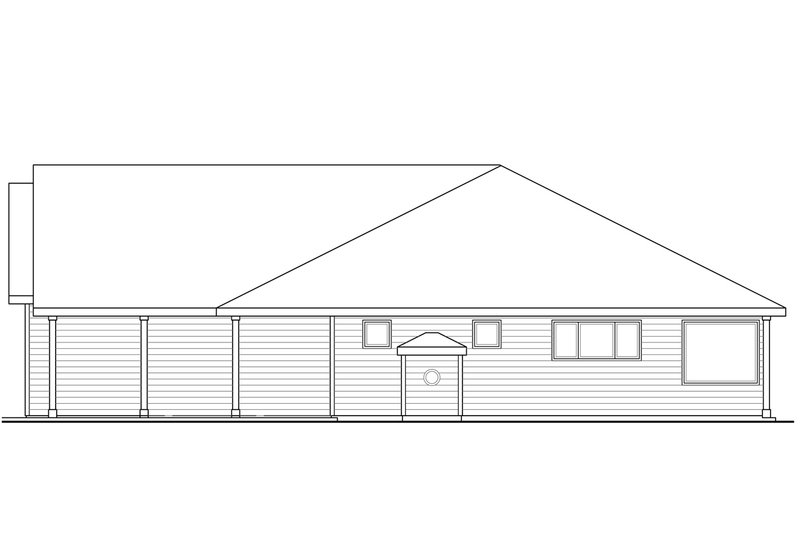 House Blueprint - Exterior - Other Elevation 1 for Ranch House Plan #124-956 - 4 bed, 3 bath