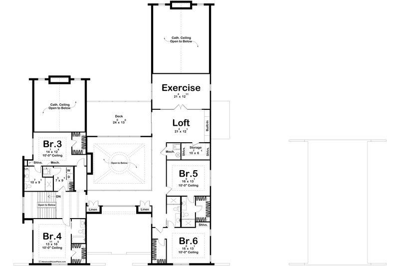 House Blueprint - Floor Plan - Upper Floor for Beach House Plan #455-768 - 6 bed, 6.5 bath