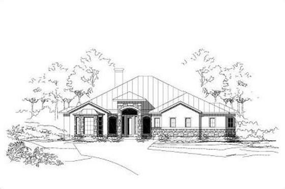 Exterior - Front Elevation for European House Plan #411-655 - 3 bed, 3.5 bath