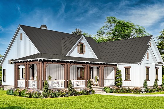 Exterior - Other Elevation 1 for Farmhouse House Plan #54-575 - 3 bed, 2.5 bath