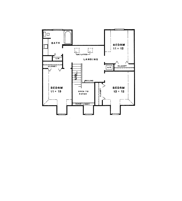 Farmhouse Floor Plan - Upper Floor Plan #14-205
