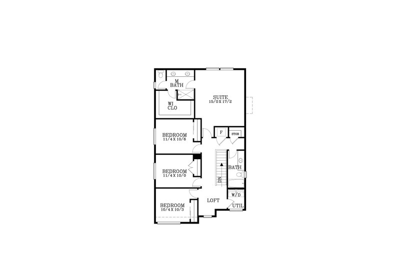 Architectural House Design - Floor Plan - Upper Floor for Craftsman House Plan #53-688 - 4 bed, 2.5 bath