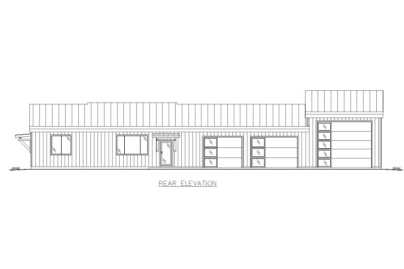 Home Plan - Exterior - Rear Elevation for Contemporary House Plan #117-1080 - 3 bed, 2 bath