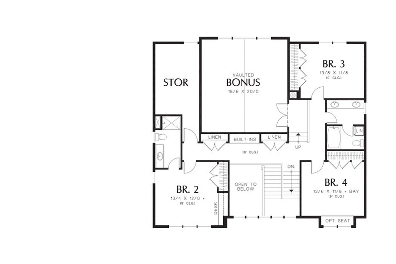 Home Plan - Floor Plan - Upper Floor for Craftsman House Plan #48-249 - 4 bed, 3.5 bath