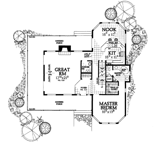 House Plan Design - Country Floor Plan - Main Floor Plan #72-124