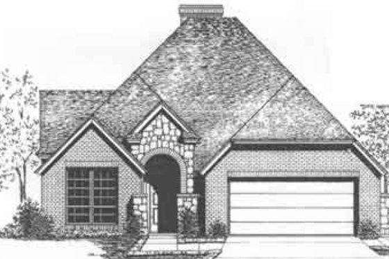 Exterior - Front Elevation for European House Plan #310-482 - 2 bed, 2 bath