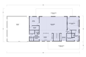 Floor Plan - Main Floor for Barndominium House Plan #1107-33 - 4 bed, 2.5 bath