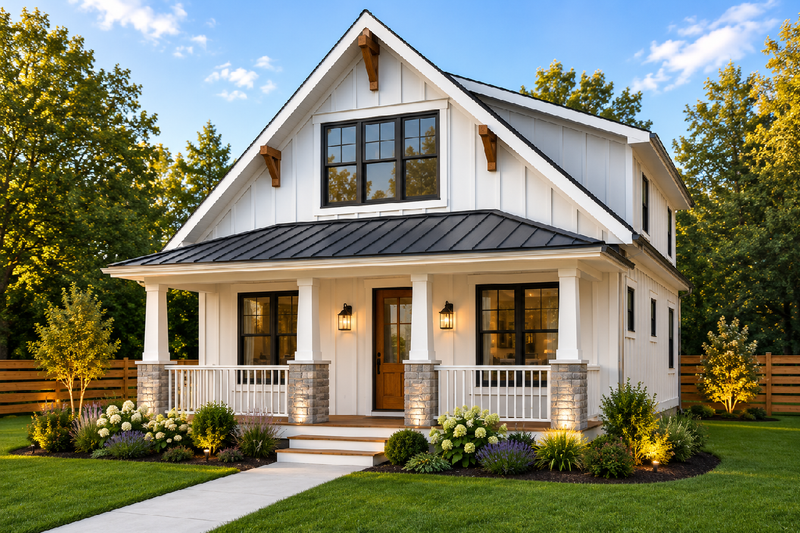 Exterior - Front Elevation 2 for Cabin House Plan #126-267 - 2 bed, 2 bath