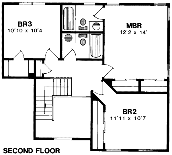 Traditional Floor Plan - Upper Floor Plan #316-111