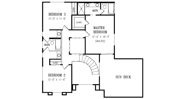 Adobe / Southwestern Floor Plan - Upper Floor Plan #1-410