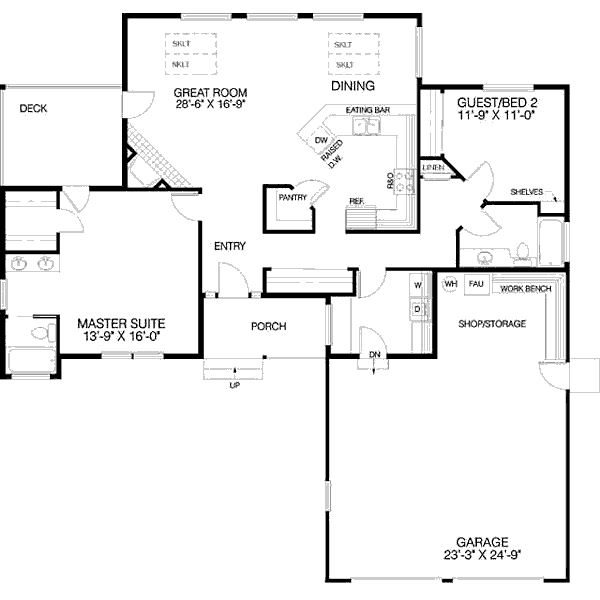 Architectural House Design - Traditional Floor Plan - Main Floor Plan #60-206