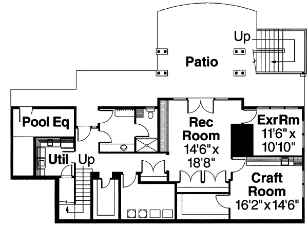 Home Plan - Colonial Floor Plan - Lower Floor Plan #124-550